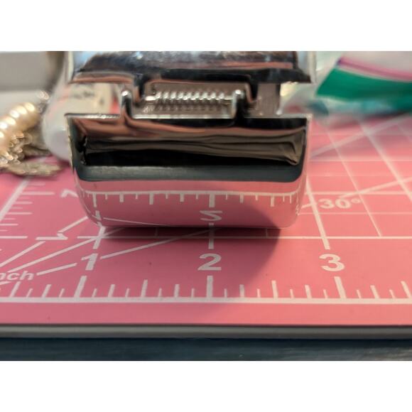 Chico's Extra Wide Heavy Hinged Clamper Style Silver Tone Bangle Bracelet - Picture 7 of 8